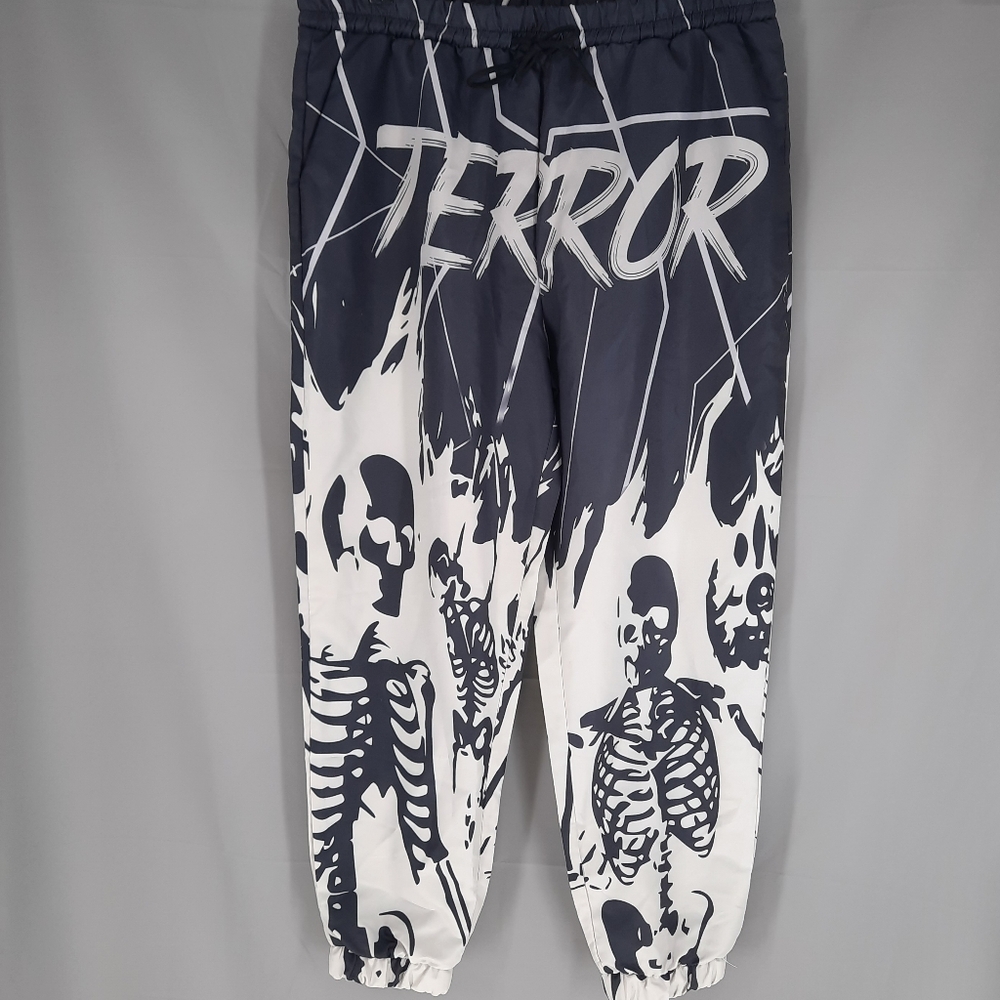 NEW ROMWE Skeleton Terror Drawstring Jogging Pants Men's XL